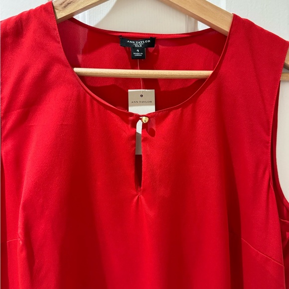BNWT - Ann Taylor Red Silk Blouse - Picture 2 of 8